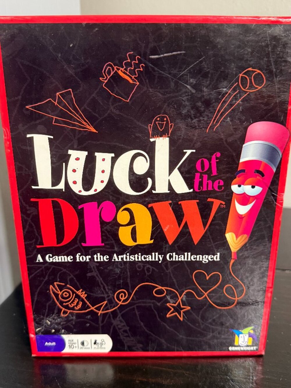 Luck of the Draw Gamewright 2005 Drawing Doodle Family Friends Board Game Replac